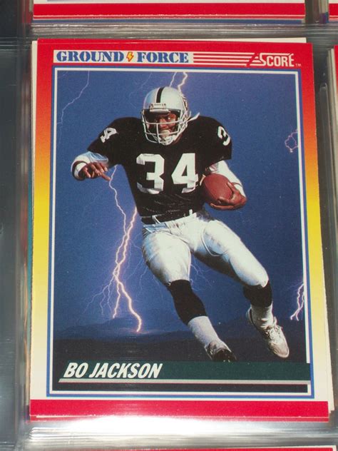 Bo Jackson Football Baseball Card : 1990 Score Los Angeles Raiders ...