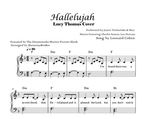 Hallelujah Leonard Cohen Easy Piano Sheet Music Score Level 3 for Self-learning Pianists - Etsy