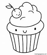 Cupcakes Animados Para Colorear sketch template