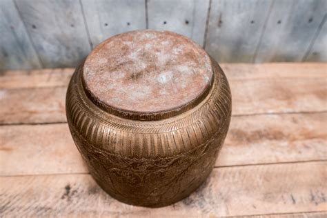 Vintage Rare Indian Engraved Brass Bowl Handmade Rustic Decorative Home ...