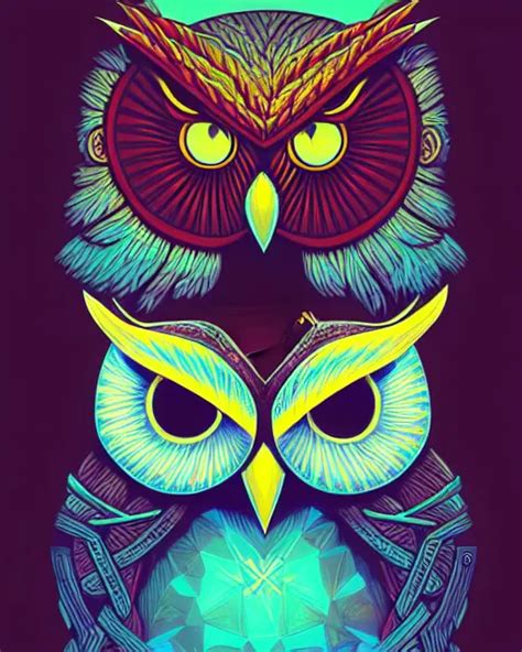 concept art by dan mumford of a mask of symbolic owl, | Stable Diffusion | OpenArt