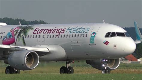 Eurowings Airbus 320 *Eurowings Holidays livery* takeoff at Graz ...