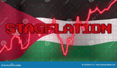 Animation of Data Processing and Stagflation Text Over Flag of Palestine Stock Video - Video of ...