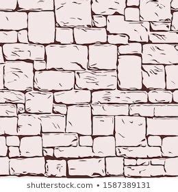 Handdrawn Texture Brick Wall Sett Castle Stock Illustration 1417142963 | Brick wall drawing ...