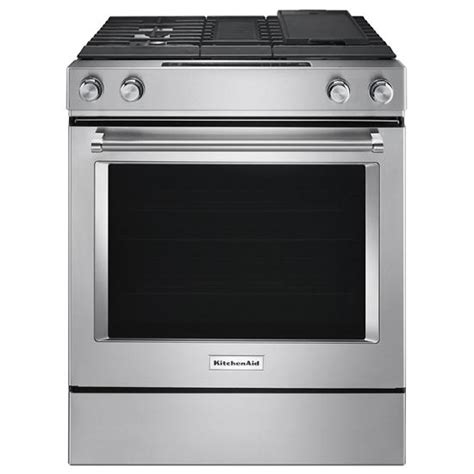 KitchenAid - KSDG950ESS - 30-Inch 4-Burner Dual Fuel Downdraft Slide-In ...