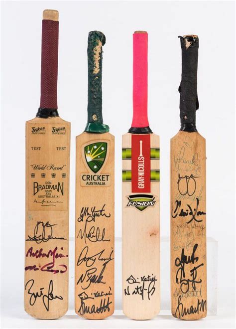 Signed Miniature Bat Collection - Sporting - Cricket - Memorabilia