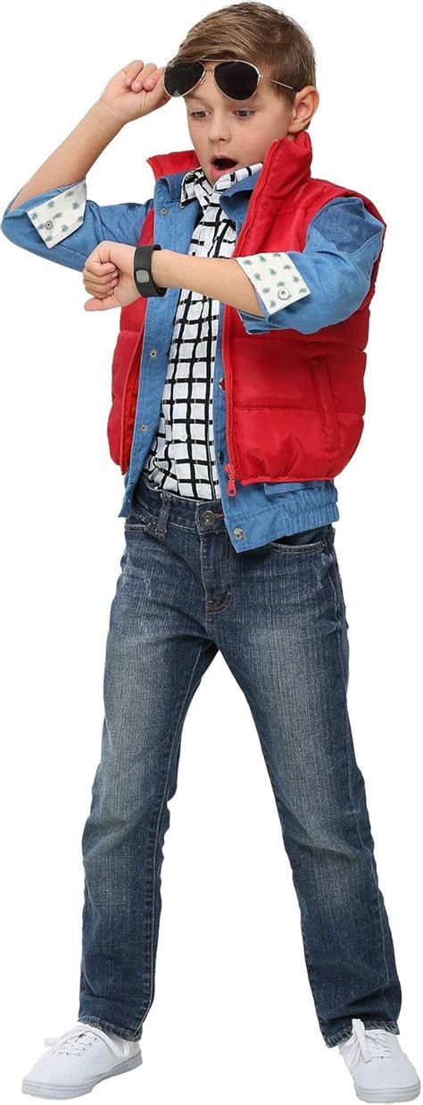 Amazon.com: Marty McFly Puffer Vest Costume Back to the Future Child Marty McFly Costume: Clothing