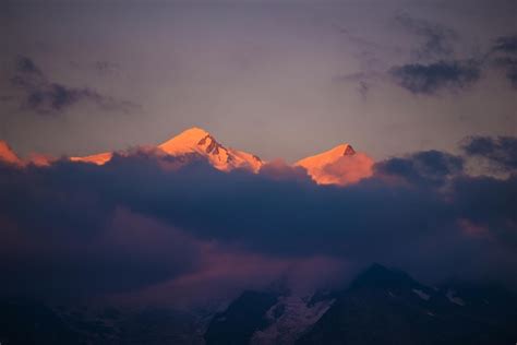 Premium Photo | Mont blanc at sunset