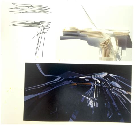 I was inspired by Zaha Hadid's sketches, paintings, and paper models of ...