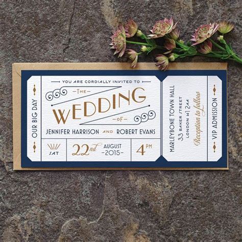 Formal Admission Ticket Wedding Invitation / 'Just the Ticket' Art D ...