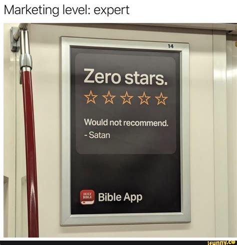 Marketing level: expert Zero stars. Would not recommend. Satan Bible App - iFunny