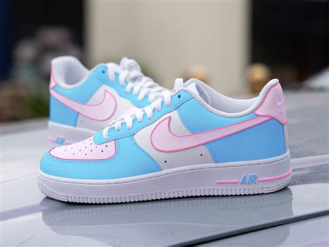 Custom Nike Air Force 1 Pink and Blue – Unite Custom