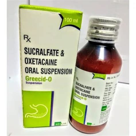 Sucralfate & Oxetacaine Oral Suspension, Packaging Type: Bottle at Rs 120/box in New Delhi