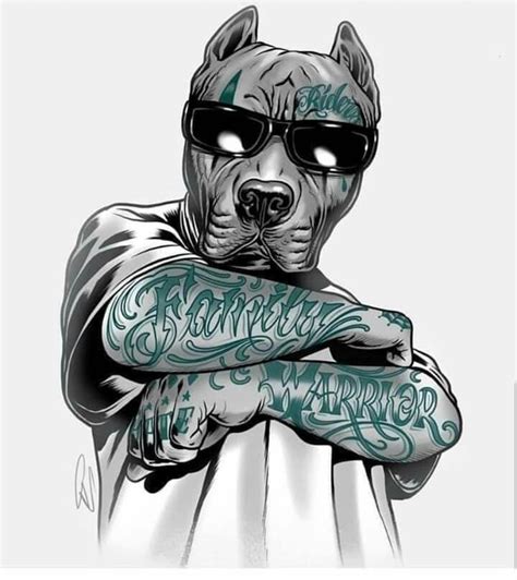 Pin by Reksuz bsnc on perros | Pitbull tattoo, Pitbull art, Cholo art