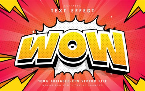 Wow Text Effect Comic Style Graphic by aglonemadesign · Creative Fabrica