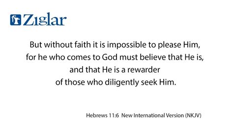 Without Faith it is Impossible Ziglar Monday Morning Devotion yt24 ...