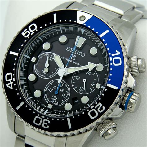 Seiko - Solar Chronograph Diver's 200m "Blue-Black" -- NO - Catawiki