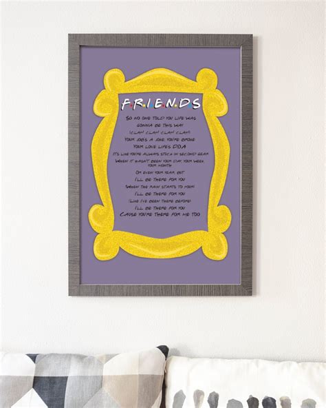 Friends Theme I'll Be There FOR YOU lyrics printable | Etsy