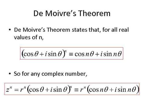 Complex Numbers More Examples using De Moivre s Theorem