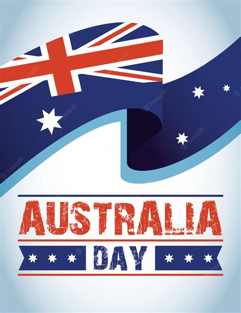 Premium Vector | Australia day celebration with flag waving