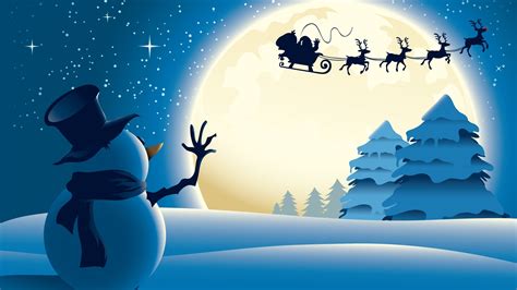 Wallpaper : illustration, snow, cartoon, snowman, Christmas, Santa ...