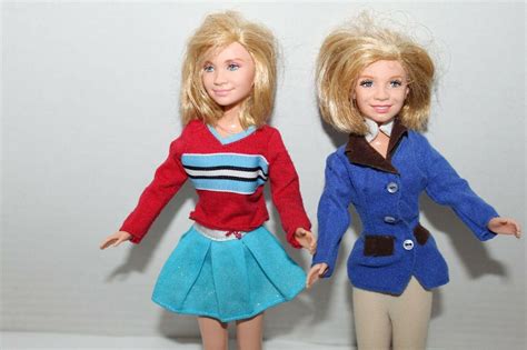 (2) Mattel Twins Mary Kate and Ashley Olsen Fashion Dolls, 9.5" Dresses ...