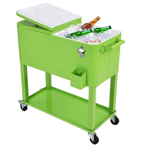 Buy UPHA 80 Quart Rolling Outdoor Cooler, Patio Cooler Cart on Wheels, Portable Drink Beverage ...