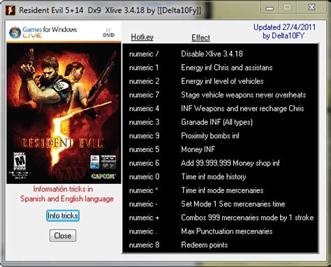 Download Trainer Cheat PC Game Resident evil 5 [Game Trainer DX9 +14Trainer] - Cheat Gamer Link