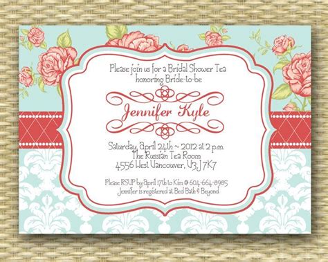 Vintage Tea Party Birthday Invitations Templates