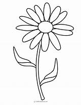 Outline Coloring Flower Flowers Simple Kids Pages Color Easy Printable  sketch template