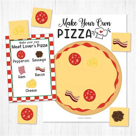 Pizza Party Recipe Game Template Recipe Template Kids | Etsy