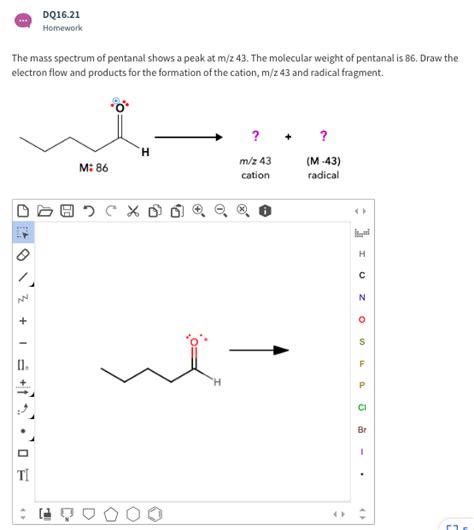 Solved DQ16.21 Homework The mass spectrum of pentanal shows | Chegg.com