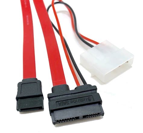 20in Slimline SATA to SATA Hard Drive and Molex LP4 Power Adapter Cable - Micro Connectors, Inc.