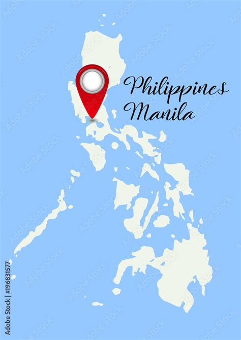 Vector color map of Philippines. Philippines map with a pointer to ...