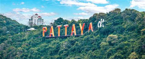 Pattaya City. Large Inscription with Name of City Pattaya. Famous View ...