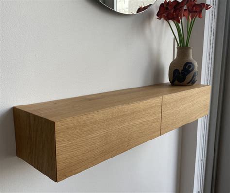 Oak floating entryway shelf | mybettershelf