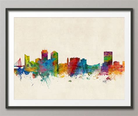 Wichita Skyline, Wichita Kansas Cityscape Art Print 1011 - Etsy