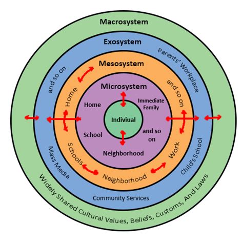 Diagram of the Microsystem, Mesosystem, Exosystem, and Macrosystems