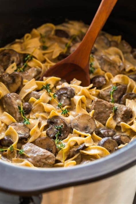 Slow Cooker Beef Stroganoff from Scratch | Well Plated by Erin