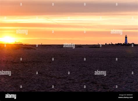 Santa Cruz Breakwater Light (Walton Lighthouse) at sunrise Stock Photo - Alamy