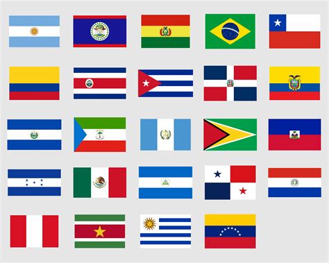 Latin America Country Flags SVG Bundle Set Countries Nation - Etsy UK