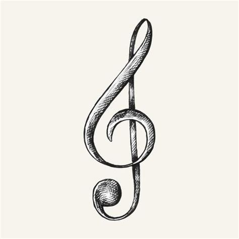 Hand-drawn G-clef music note illustration - Download Free Vectors ...