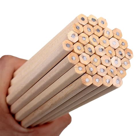 10PCs/lot Eco friendly Natural Wood Pencil HB Black Hexagonal Non toxic ...