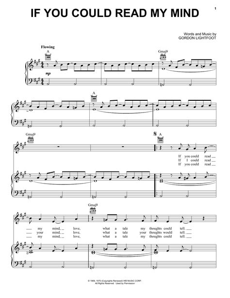 If You Could Read My Mind | Sheet Music Direct