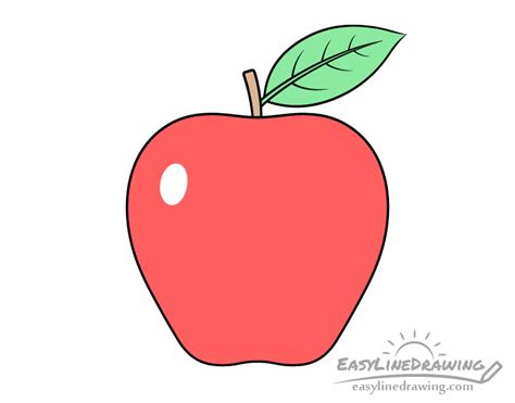 How to Draw an Apple Step by Step - EasyLineDrawing