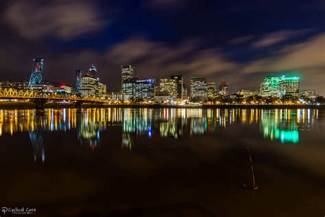 Downtown Portland skyline at night 1 by CyclicalCore on DeviantArt