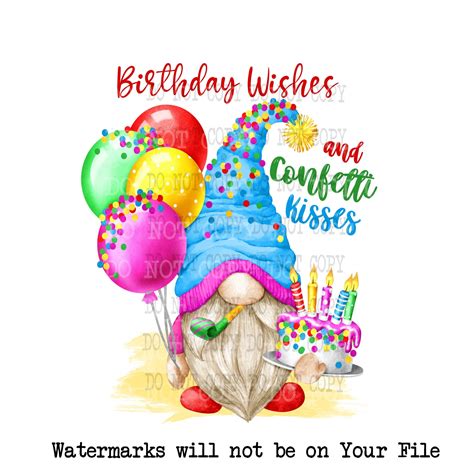 Birthday Gnome Gnome Png Digital Download Birthday Clipart - Etsy