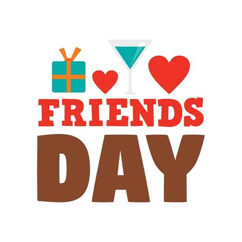 Friends day logo, flat style 14481803 Vector Art at Vecteezy