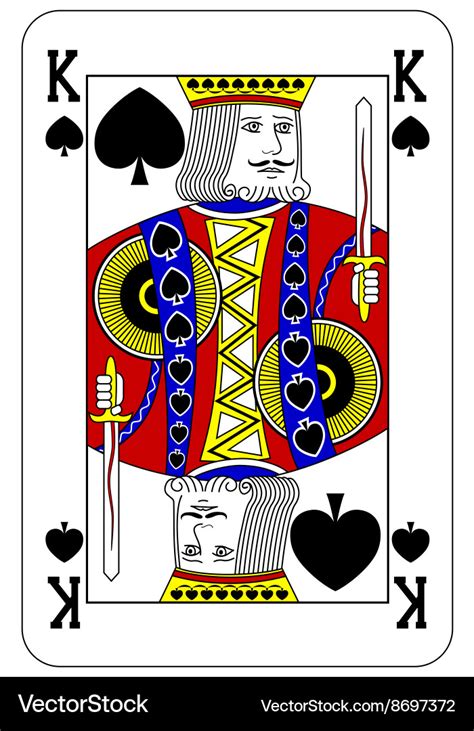 Poker playing card king spade Royalty Free Vector Image