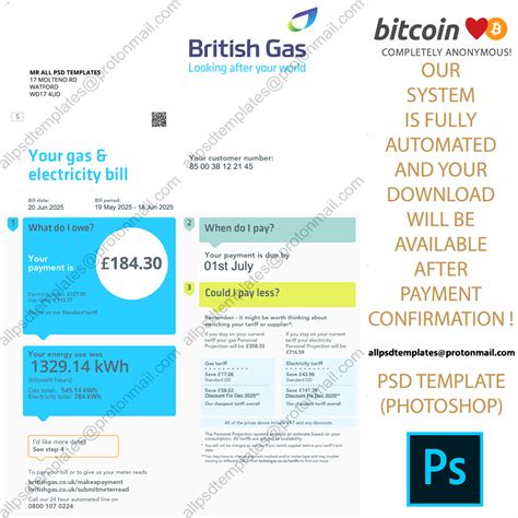 UK British Gas V2 Bill Template - ALL PSD TEMPLATES